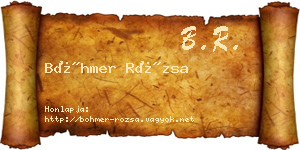 Böhmer Rózsa névjegykártya