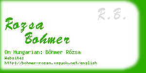 rozsa bohmer business card